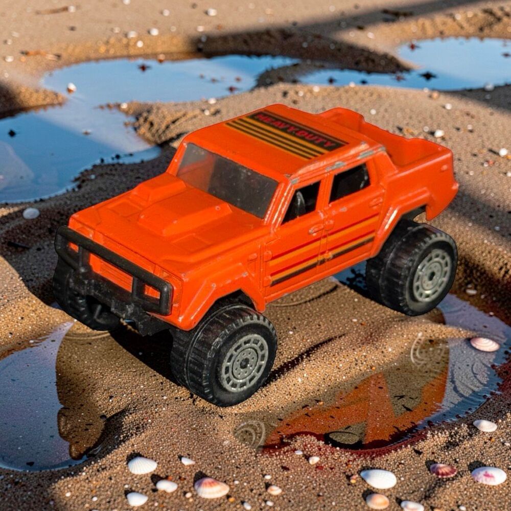 Tootsietoy Vintage 1990 Lambo 002 Heavy Duty Orange Diecast Model Truck A71